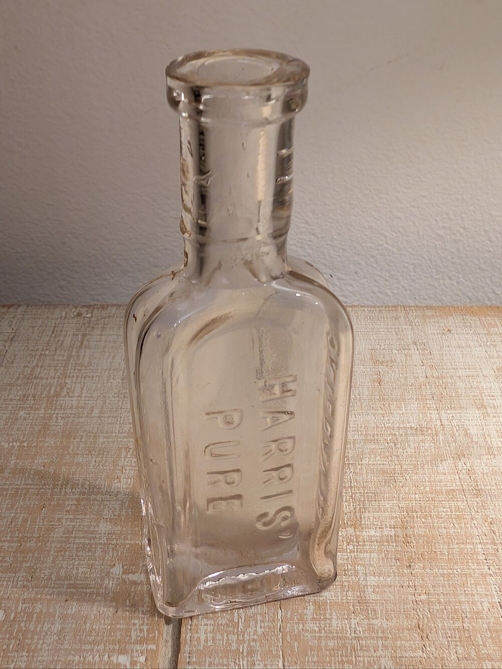 Antique Rare Small Sized Harris' Pure Glass Bottle